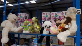 (R3G) Contents Of Shelf : Approx. 10 X Mixed Soft Toys To Include 2 X Large Teddy, 1 X Teletubbies L