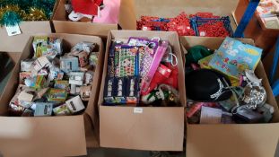 (R11B) Contents Of 3 Boxes. Mixed Lot To Include 1 X Box Of Gift Labels (Thomas & Friends, Madagasc