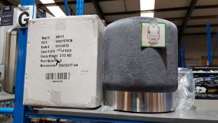 (R2F) 1 X Grey / Chrome Velvet Pouffe