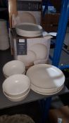 (R2K) 12 Piece Stoneware 2 Tone Dinner Set