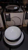(R2G) 12 Piece Stoneware Liquorice Dinner Set