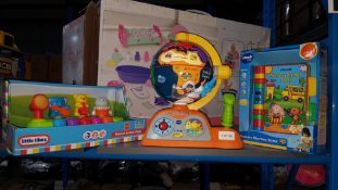 (R3B) 3 Toy Items : 1 X Vtech Light & Flight Discovery Globe, 1 X Vtech Nursery Rhymes Book & 1 X L