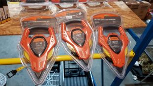 3 X CraftRight 50M (165FT) Fibreglass Measuring Tape (New)