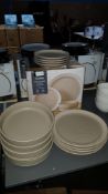 (R2J) 12 Piece Stoneware Natural Speckle Dinner Set