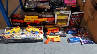 (R1L) 9 Items : To Include Nerf Alphas Strike Wolf LR1, Xshot 2x Reflex 6, Xshot 100 Piece Dart Ref