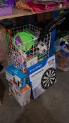 (R3E) A Quantity Of Outdoor / Indoor Games To Include Tennis Racket, Dartboard Set, Portable Table
