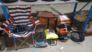 (R2G) 6 Items : 1 X Camping Chair, 1 X Ozark Trail Rucksack, 1 X Luggage Trolley, 1 X Tex-Chain Ant