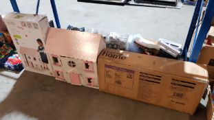 (R1B) 3 Items. 2 X Wooden Dolls House (1 X Built, No Box) & 1 x Mini Dolls House