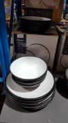 (R2G) 18 Piece Stoneware Liquorice Dinner Set