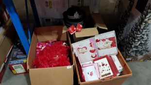 (R7G) Contents Of 3 Boxes : Mixed Valentine Items To Include Cards, WPC Hats, Sexy Message Prescrip