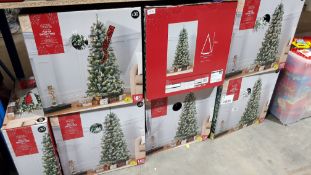 (R7D) 7 X Pop Up Snowy Tree Pre Lit (5Ft Ð 1.5M) RRP £30 each