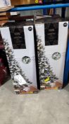 (R7E) 4 X Snowy Tree Pre Lit (6Ft Ð 1.8M) RRP £50 Each