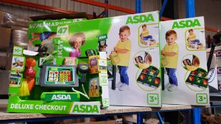 (R7G) 3 X Asda Toys : 2 X Supermarket & 1 X Deluxe Checkout