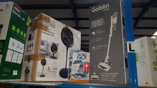 (R7L) 3 Items : 1 X Goblin GS300 2 In 1 Cordless Vacuum Cleaner, 1 X Black & Decker 16Ó 3 In 1 High