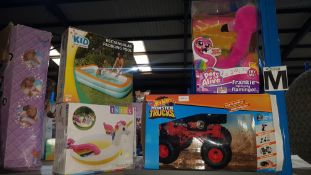 (R7M) 4 Items : 1 X Hot Wheels Monster Trucks, 1 X Zuru Pets Alive Frankie The Funky Flamingo, 1 X