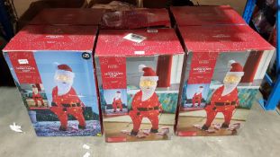 (R7F) 6 X Mains Operated Skiing Santa Light