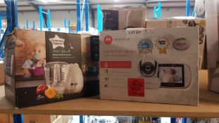 2 Items : 1 X Tommee Tippee Mini Blend & 1 X Motorola Digital Video Baby Monitor