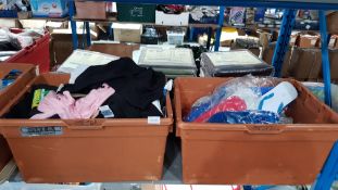 (R4E) Clothing. Contents Of 2 Boxes. A Quantity Of Mixed Style T-Shirts & Flip Flops (All New)
