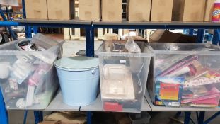 (R8A) Household. Contents Of Shelf : Mixed Lot To Include. 2 X Metal Buckets, Mixed Household & Cra