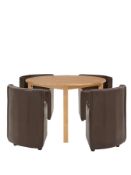 boxed item hideaway dining set [brown/oak] 74x106x106cm rrp: £634.0