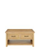boxed item ideal home parquet coffee table [oak] 47x90x55cm rrp: £370.0