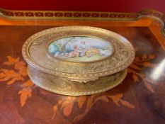 French ormolu box, with painting, 19th-century
