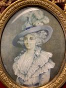 French portrait of Dorothy Blana 19th-century, signed Casway 1810.