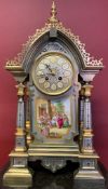 French silver gilt and ormolu clock, 19th-century