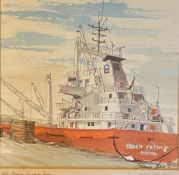 Original watercolour by James Steel Scottish artist Fl 1980's - 2010 FRTPI 