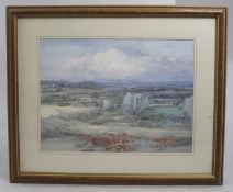 Impressionistic Landscape Print Set in Frame