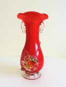 Vintage Red Art Glass Vase