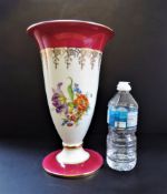 Vintage JKW Bavaria Western Germany Hand Painted Vase 30cm tall