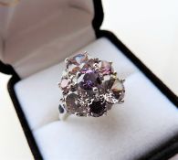 Sterling Silver Multi Stone Dress Ring