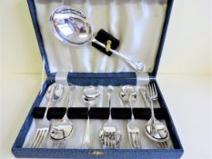Cased Antique Silver Plated 13 Piece Dessert Cutlery Set