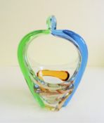 Frantisek Zemek Rhapsody Art Glass Basket 18cm Tall