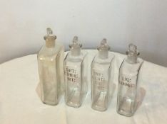 Chemists' Bottles With Glass Stoppers And Labels Circa 1910