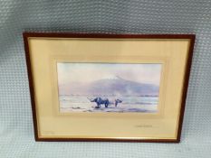 SIGNED FRAMED DAVID SHEPHERD PRINT OF RHINOS