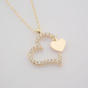 43 cm (16.9 in) Swarovski Zirconia Necklace. In 14K Yellow Gold
