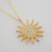 43 cm (16.9 in) Swarovski Zirconia Necklace. In 14K Yellow Gold