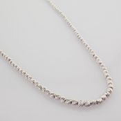 48 cm (18.9 in) Italian Beat Dorica Necklace. In 14K White Gold
