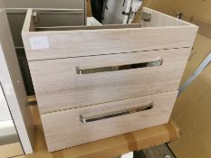 400 x 600mm Wall-Hung Light Ash Two Drawer Vanity Unit RRP £219