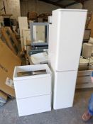 1700 x 400 x 340mm Tallboy Cabinet & Two-Drawer Gloss Vanity Unit RRP £389