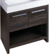 Halo Cubico 750 x 480 x 750mm Designer Dark Oak Vanity Unit RRP £199
