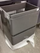 Designer Grey 600 x 420mm Gloss Double Drawer Vanity Unit RRP £209