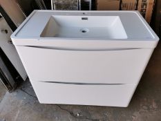 Designer Evy 900 x 480mm Two-Drawer Soft Close Vanity Unit RRP £249