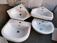 Ex-Display 4x Porcelain Wall-Hung Corner Sink Units