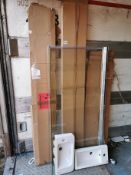 Assorted goods including 3x Wash Surfaces, an ex-display L-Shaped Bathscreen + Two Sinks