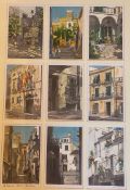 Nine Original watercolours by James Steel Scottish artist housed within single frame Costa Brava