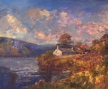 J D Henderson Scottish artist signed oil “Loch Carron”