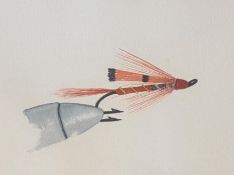 Original watercolour depicting a fishing fly